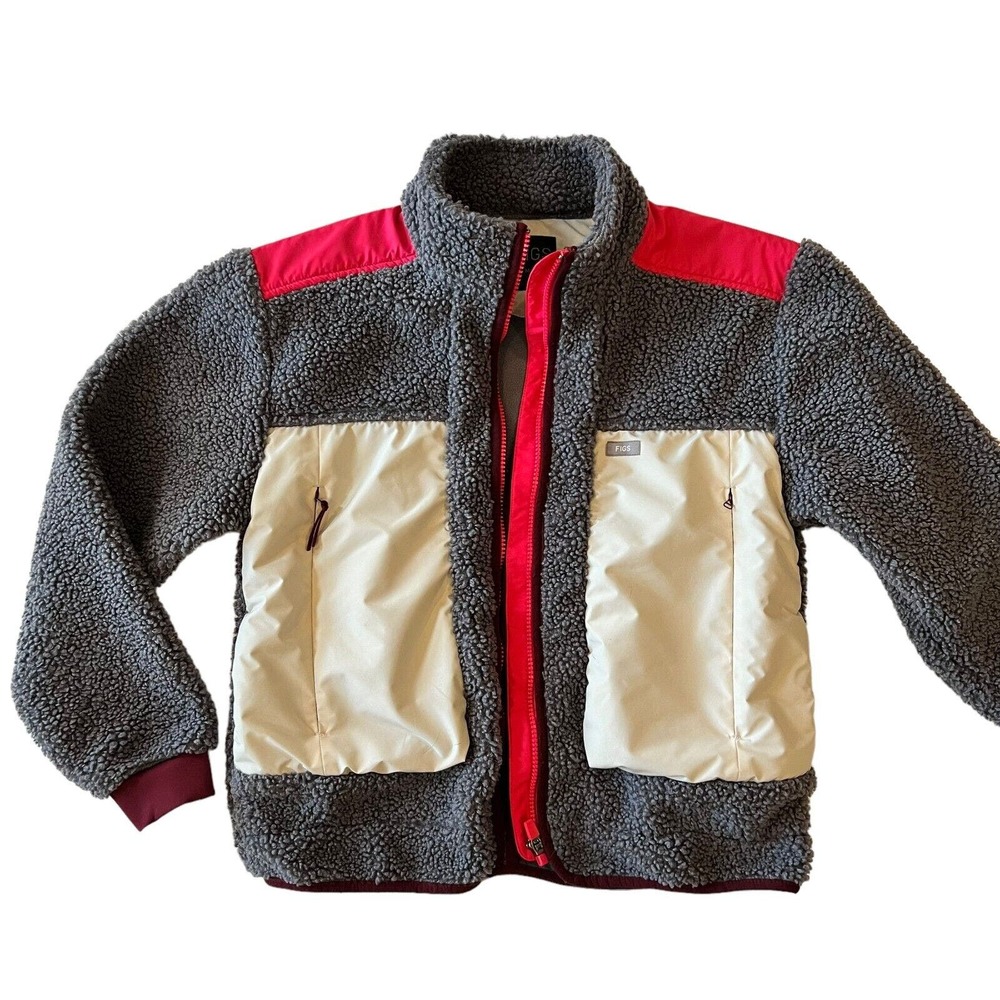 Figs Pink Gray Sherpa Jacket XS Fits S Good Condition Sold out on website